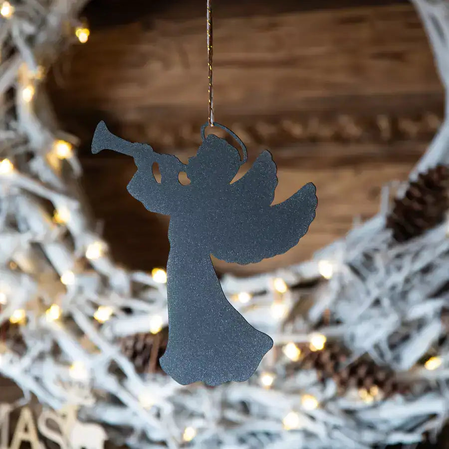 Anioł Zawieszka Świąteczna Dekoracyjna w Srebrnym Wykończeniu - Kapaga