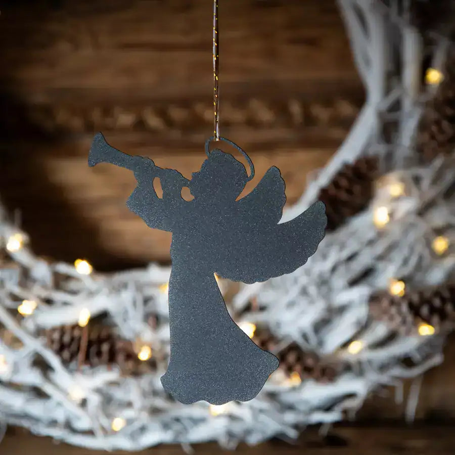 Anioł Zawieszka Świąteczna Dekoracyjna w Srebrnym Wykończeniu - Kapaga