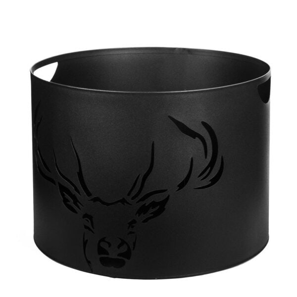 Stalowe nosidło na drewno z motywem jelenia - Kapaga