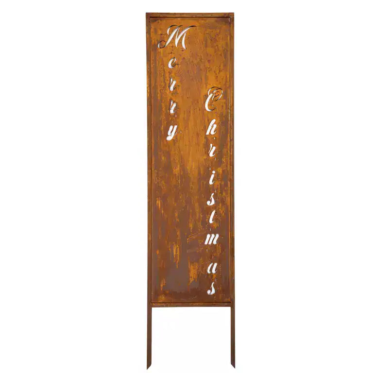 Panel Świąteczny „Wesołych Świąt” 120×30 cm - Stal Corten, Nowoczesna Dekoracja - Kapaga