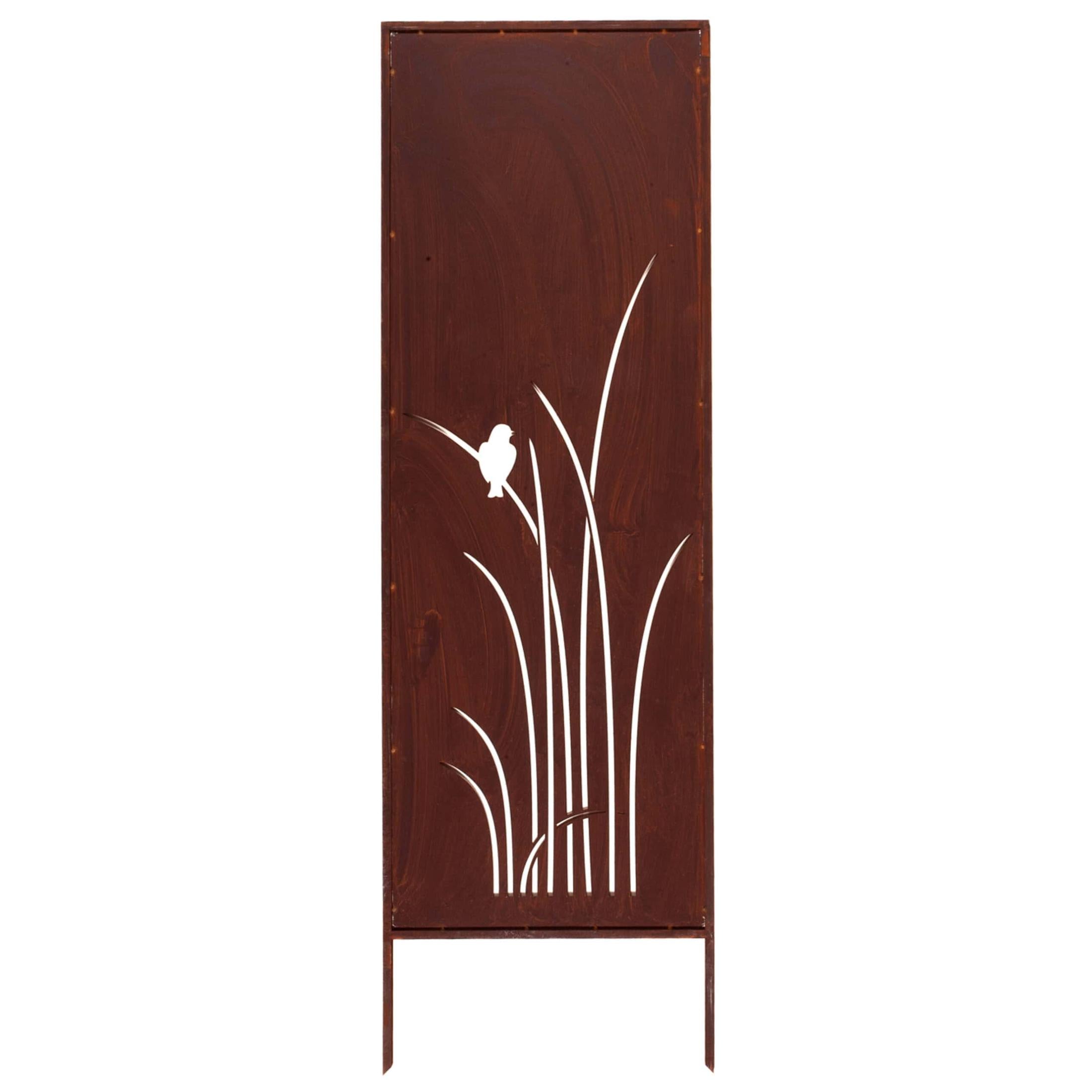 Prostokątny Panel Ogrodowy z Ptakiem i Trawą Pampasową - Kapaga