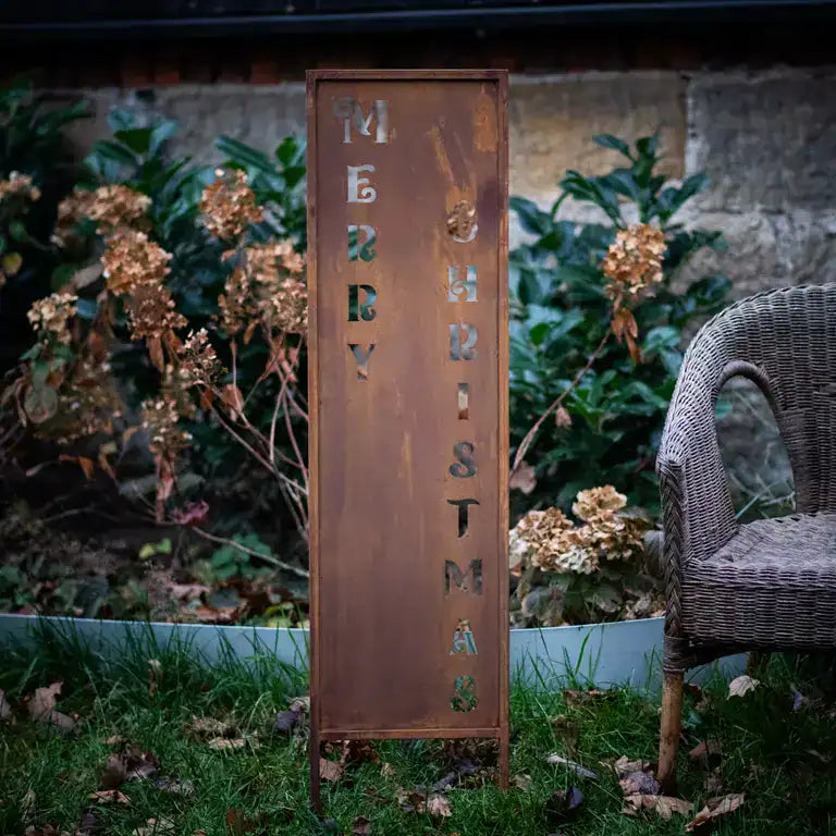 Panel Świąteczny „Wesołych Świąt” 120×30 cm - wspaniały Panel Świąteczny Corten - zdjęcie 6 - Kapaga