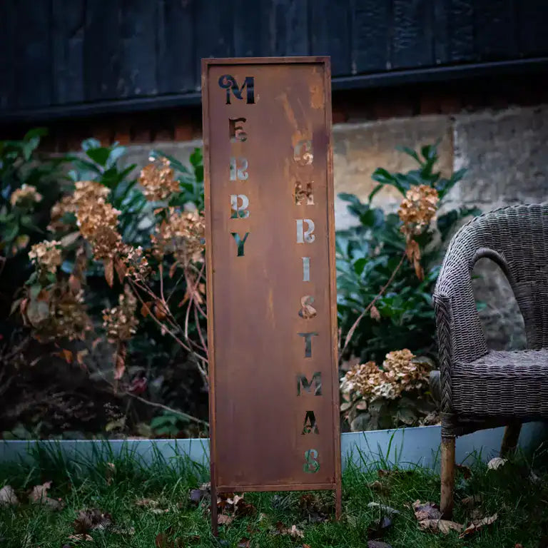 Panel Świąteczny „Wesołych Świąt” 120×30 cm - wspaniały Panel Świąteczny Corten - zdjęcie 2 - Kapaga