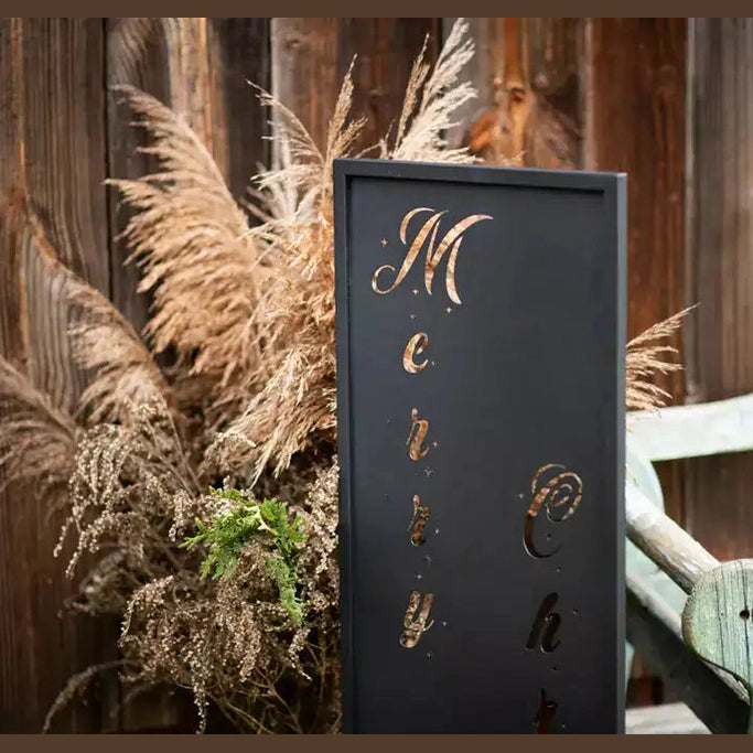 Czarny Panel Świąteczny „Wesołych Świąt” - Elegancja w Wymiarach 120×30 cm - zdjęcie 3 - Kapaga