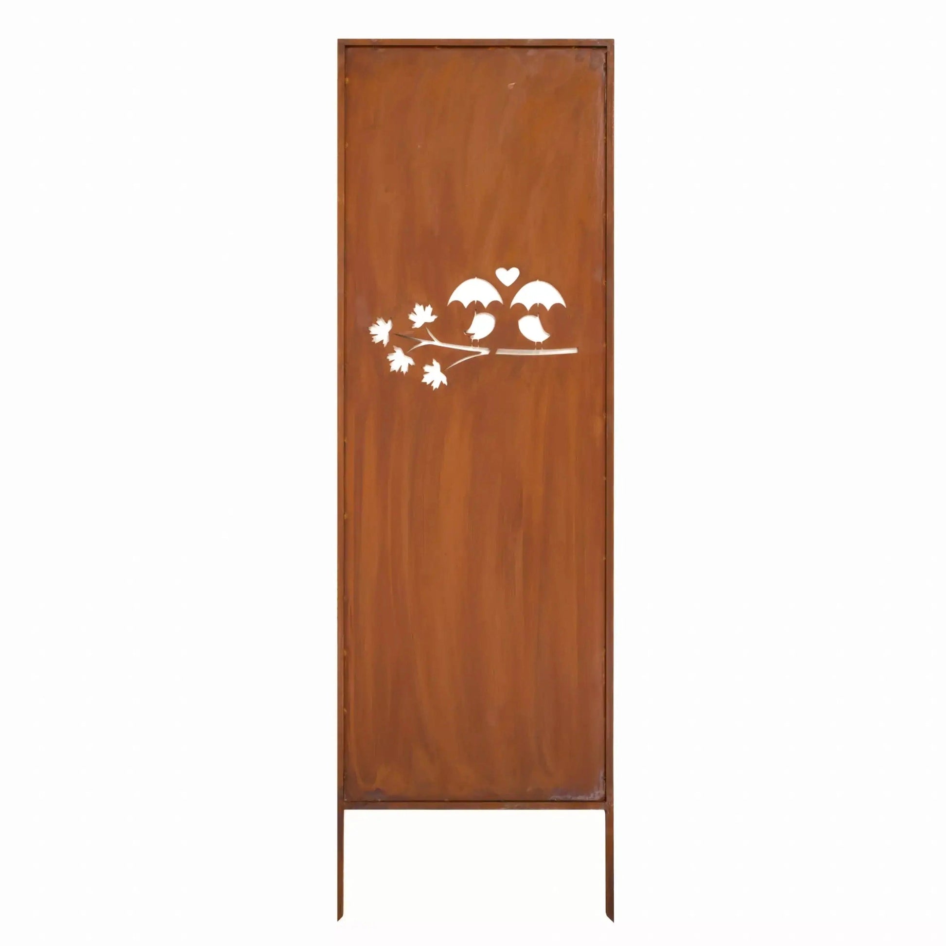 Panel Ogrodowy z Motywem Ptaki na Gałęzi - Rdzewiona Stal, 160 cm - Kapaga