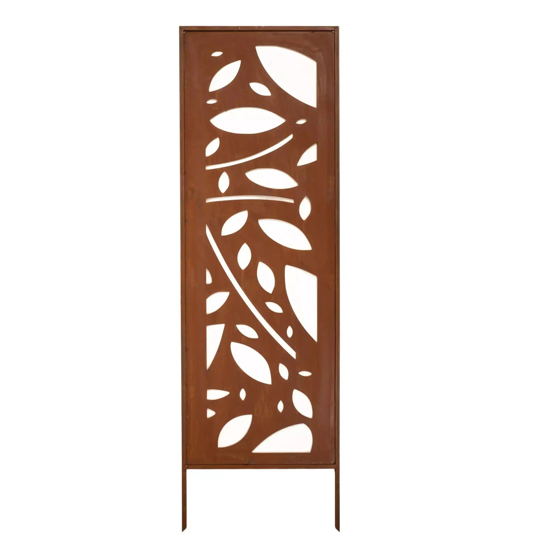 Panel Ogrodowy z Motywem Liści - Stal Rdzewiona, 160 cm - Kapaga