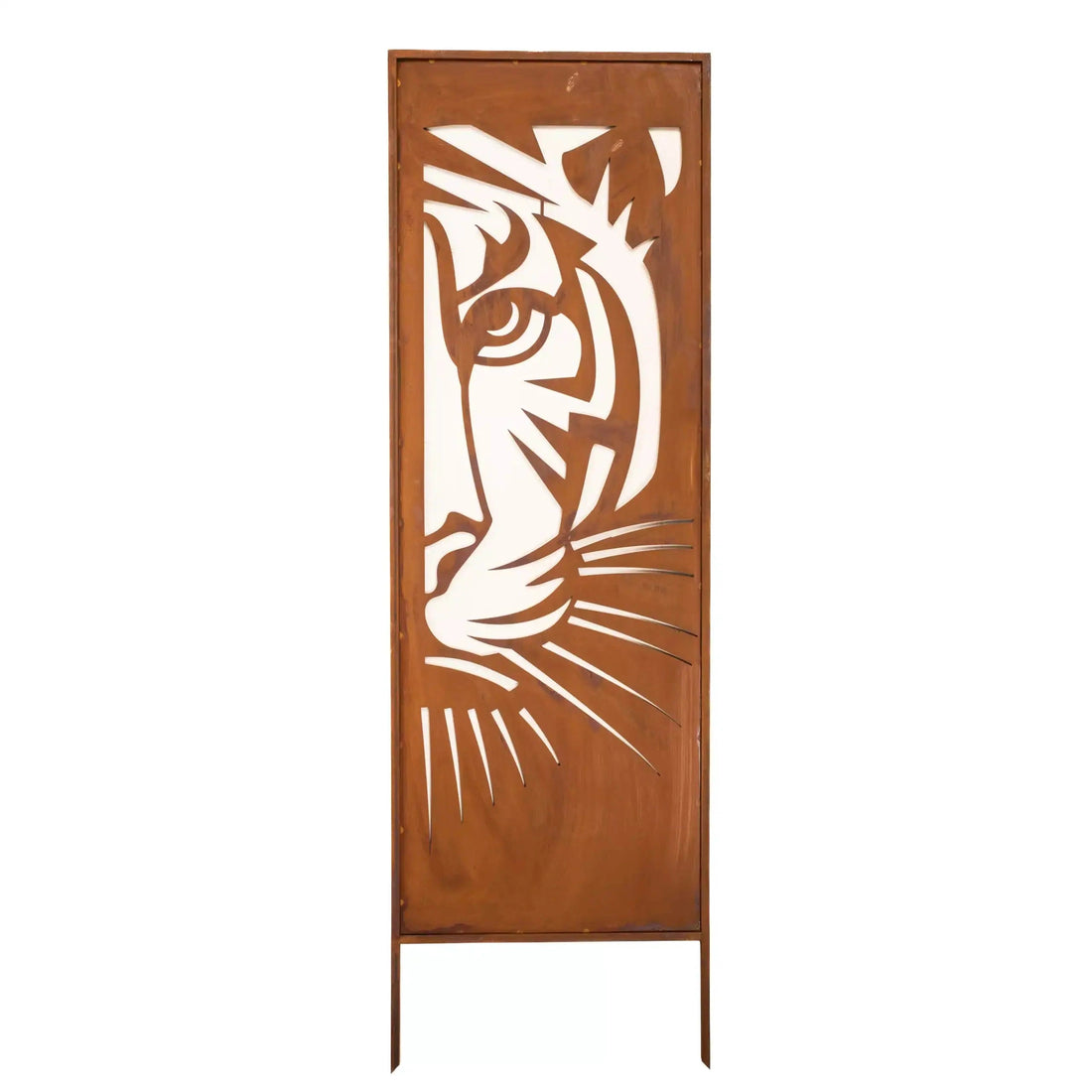 Panel Ogrodowy z Wizerunkiem Tygrysa - Stal Rdzewiona, 160 cm - Kapaga