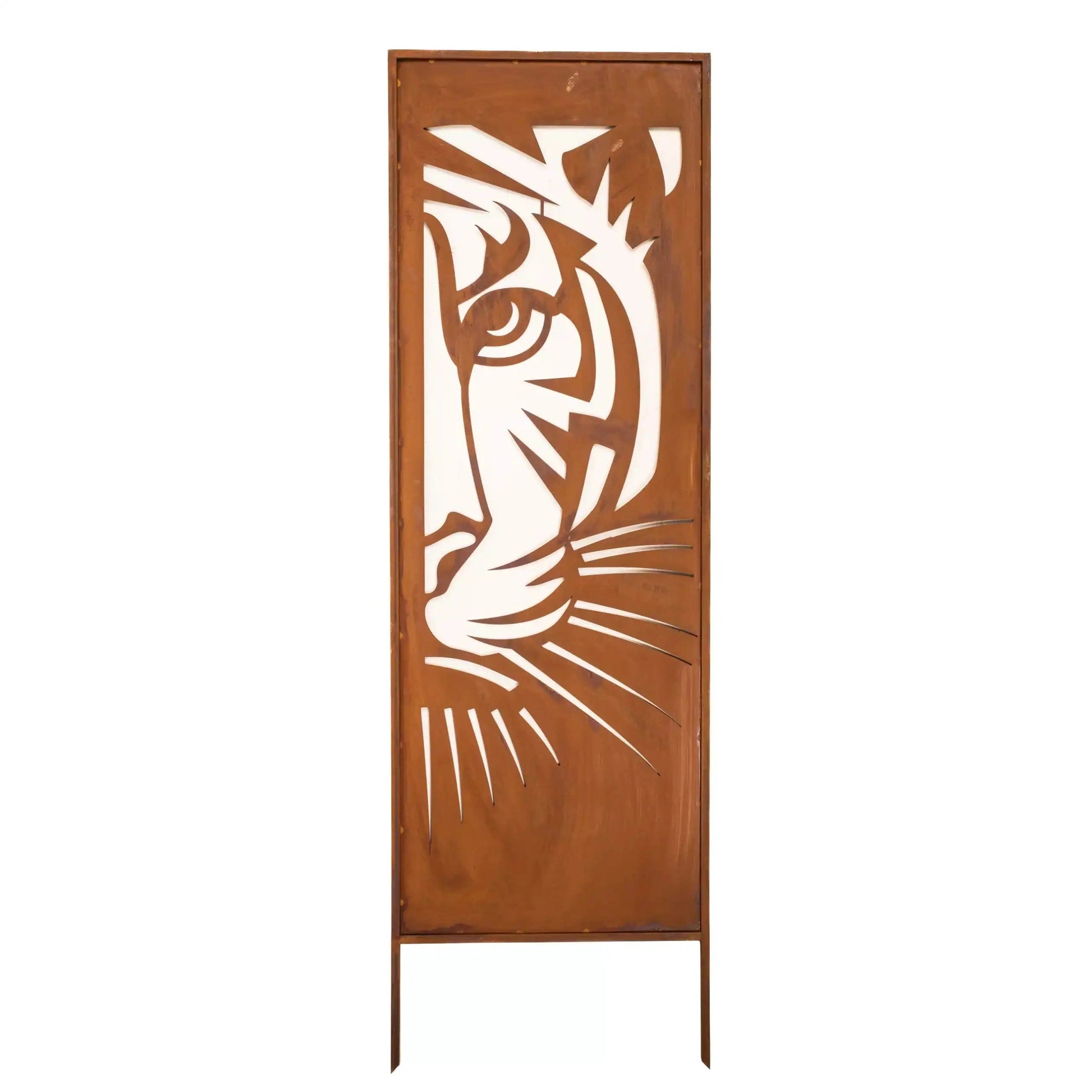Panel Ogrodowy z Wizerunkiem Tygrysa - Stal Rdzewiona, 160 cm - Kapaga