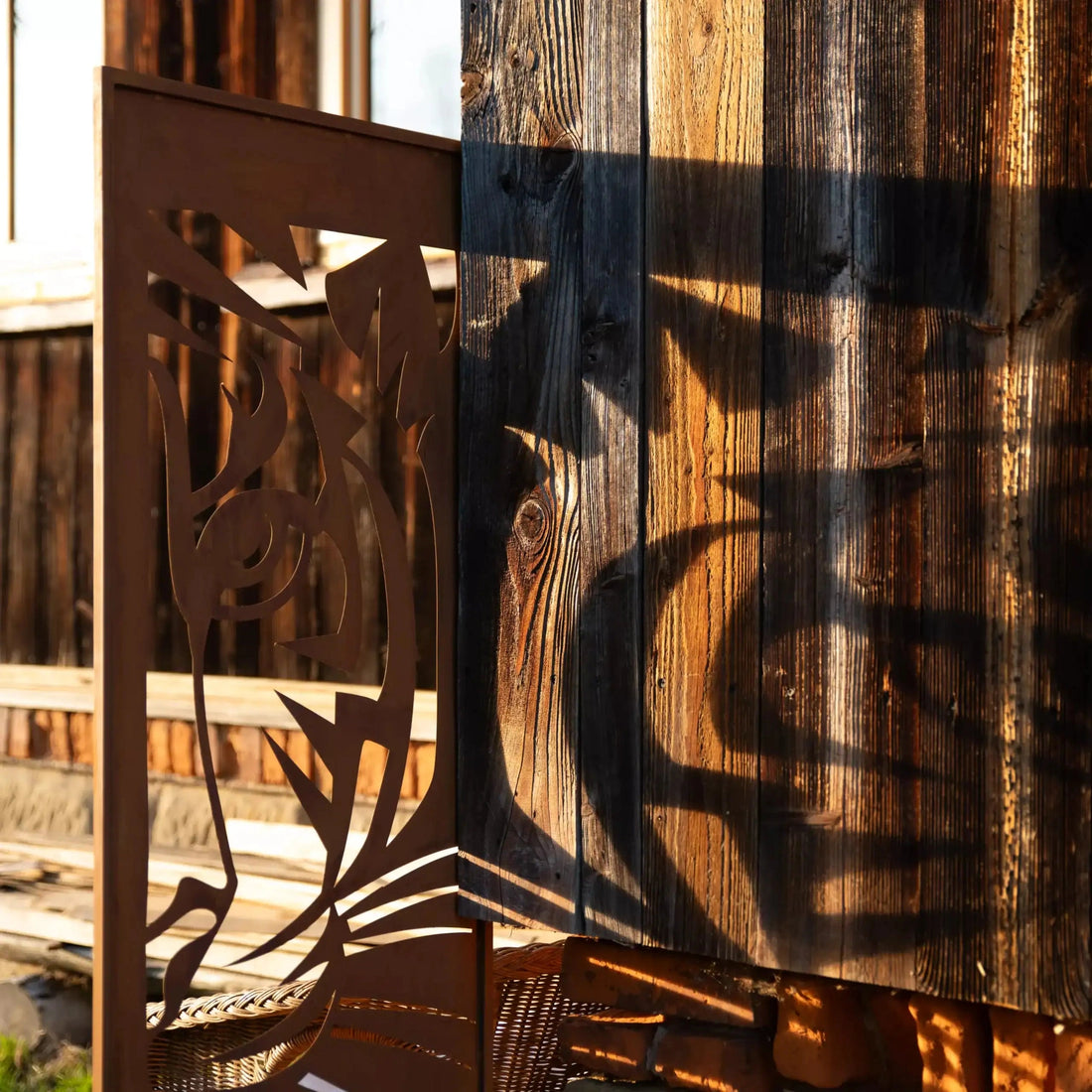 Panel Ogrodowy z Wizerunkiem Tygrysa - Stal Rdzewiona, 160 cm - Kapaga