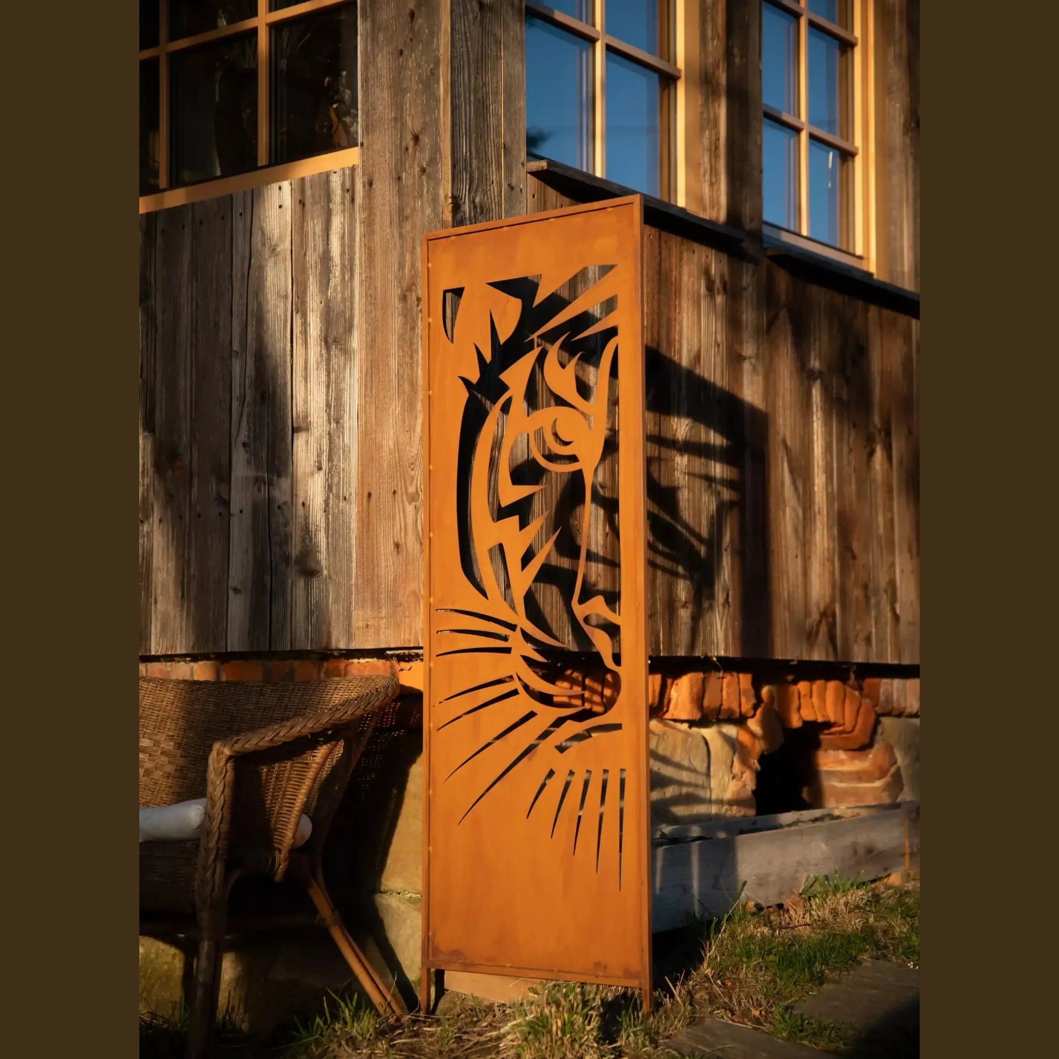 Panel Ogrodowy z Wizerunkiem Tygrysa - Stal Rdzewiona, 160 cm - zdjęcie 4 - Kapaga
