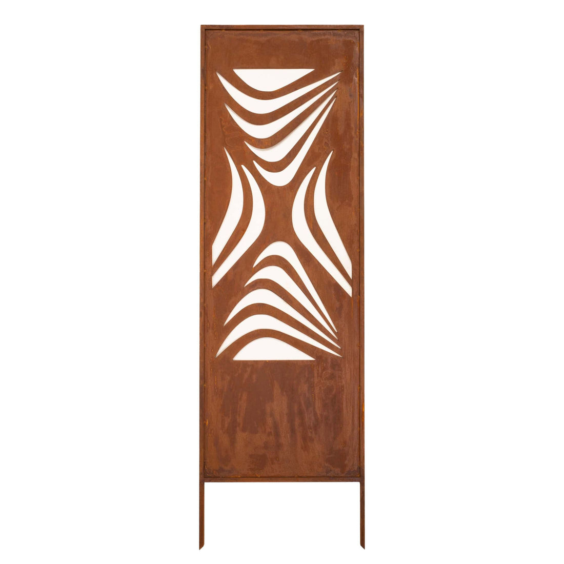 Panel Ogrodowy z Abstrakcyjnym Wzorem - Stal Rdzewiona, 160 cm - Kapaga