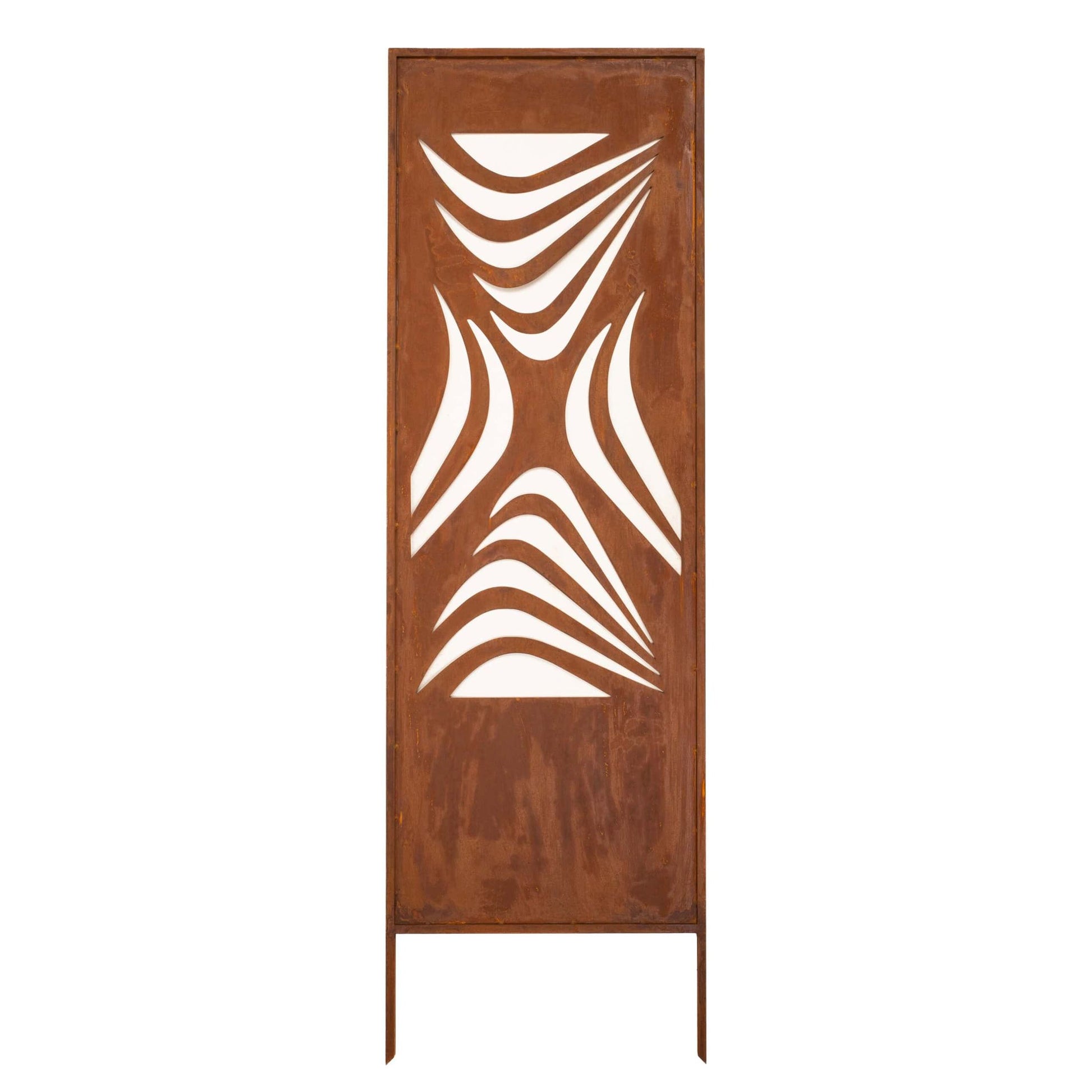 Panel Ogrodowy z Abstrakcyjnym Wzorem - Stal Rdzewiona, 160 cm - Kapaga