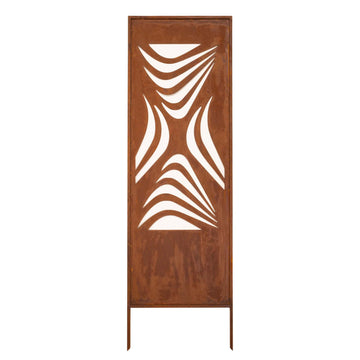 Panel Ogrodowy z Abstrakcyjnym Wzorem - Stal Rdzewiona, 160 cm - Kapaga