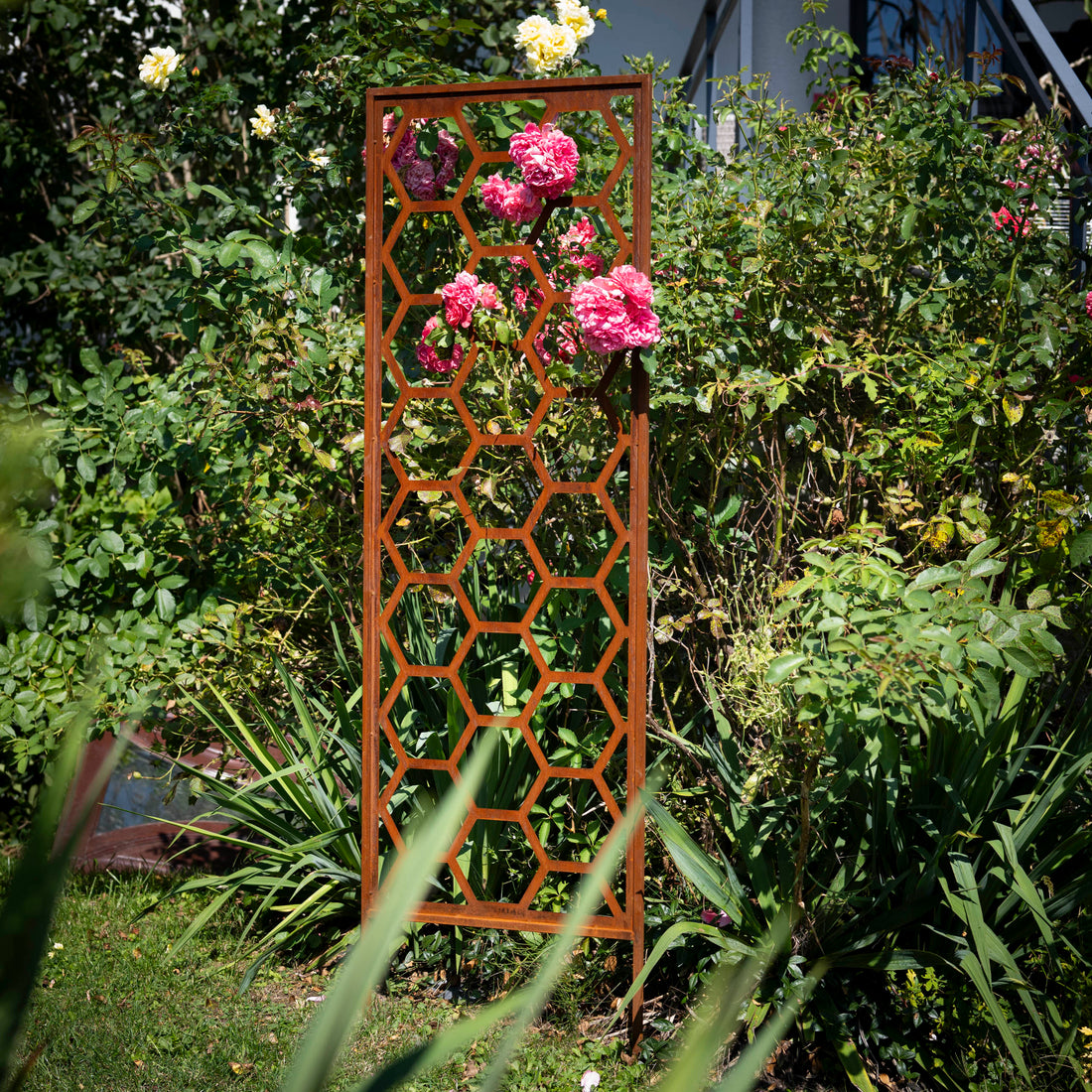 Panel ogrodowy Corten - Parawan z plastrem miodu - 160 x 50 cm