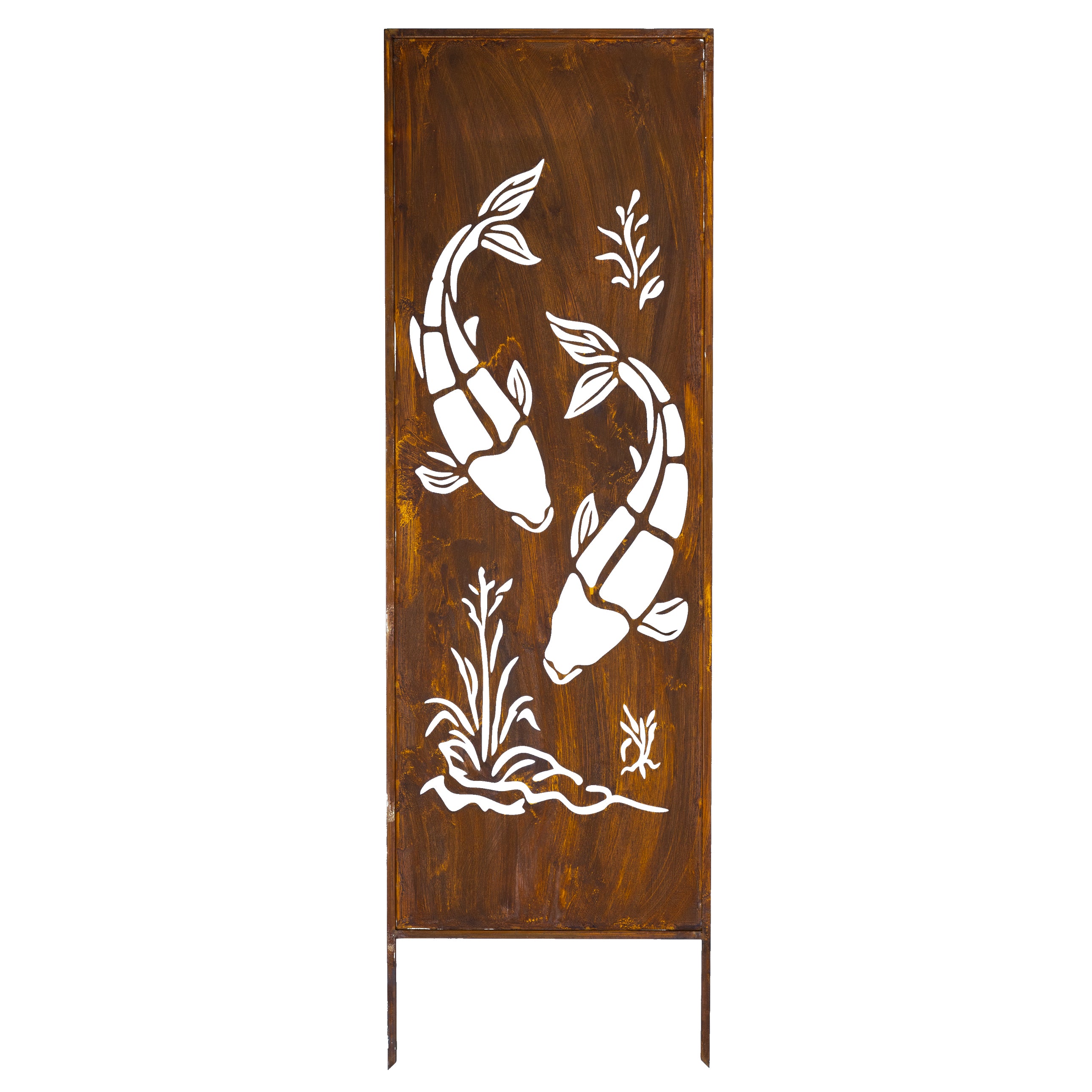 Panel ogrodowy Corten - Parawan z rybami 160 x 50 cm
