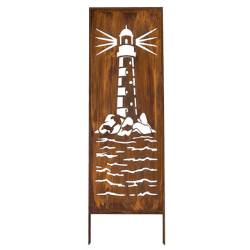 Panel ogrodowy Corten - Parawan z latarnią morską 160 x 50 cm