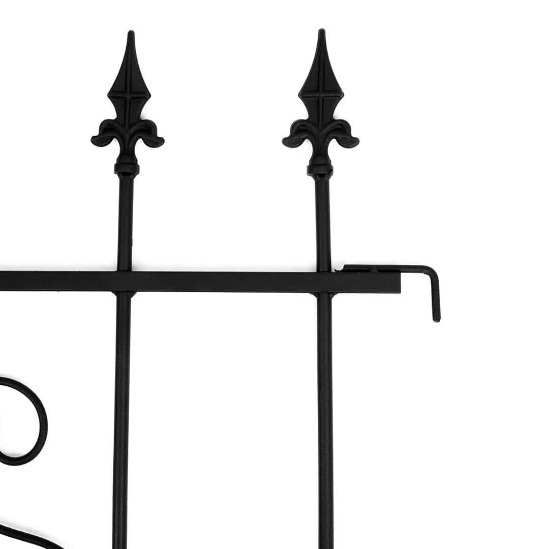 Modułowy Płotek Ogrodowy Czarny 66×75 cm - Metalowa Dekoracja, Estetyczny i Trwały - Kapaga
