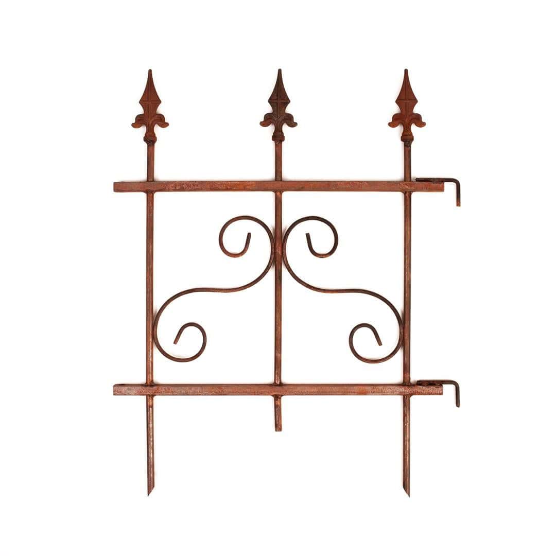 Rdzawy Płotek Ogrodowy z Wzorem 46×60 cm - Trwałe Metalowe Obrzeże Ogrodowe - Kapaga
