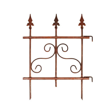 Rdzawy Płotek Ogrodowy z Wzorem 46×60 cm - Trwałe Metalowe Obrzeże Ogrodowe - Kapaga