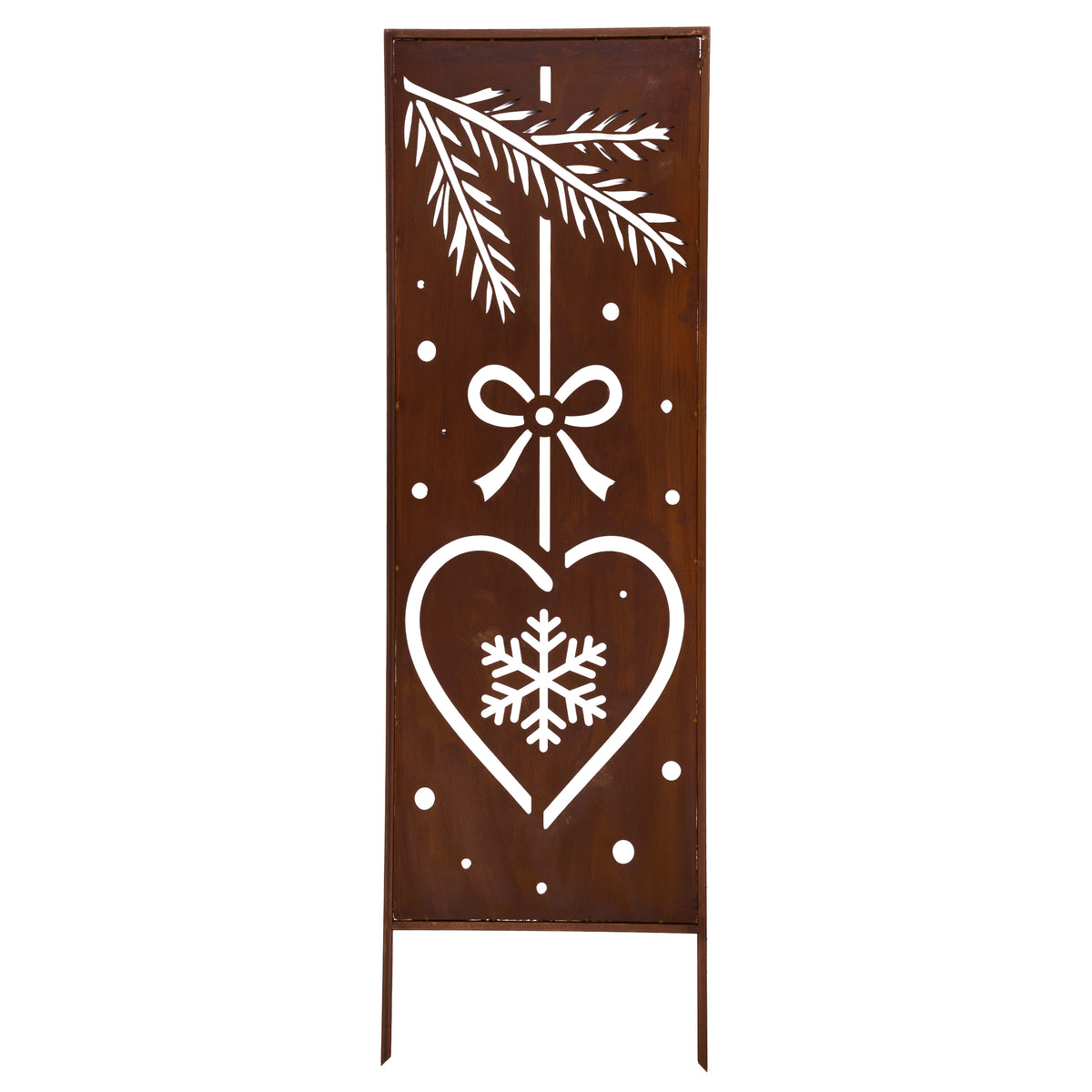 Panel ogrodowy Corten - Parawan z świąteczną zawieszką - 160 x 50 cm