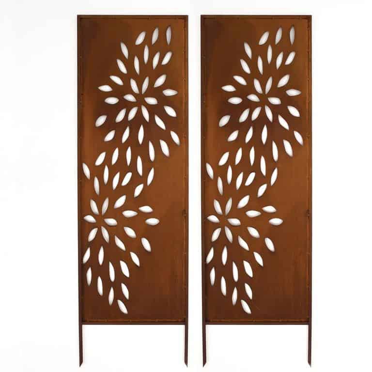 Panel Ogrodowy Ażurowy Corten CNC 160×50 cm - Dekoracyjna Osłona Rustykalna - Kapaga