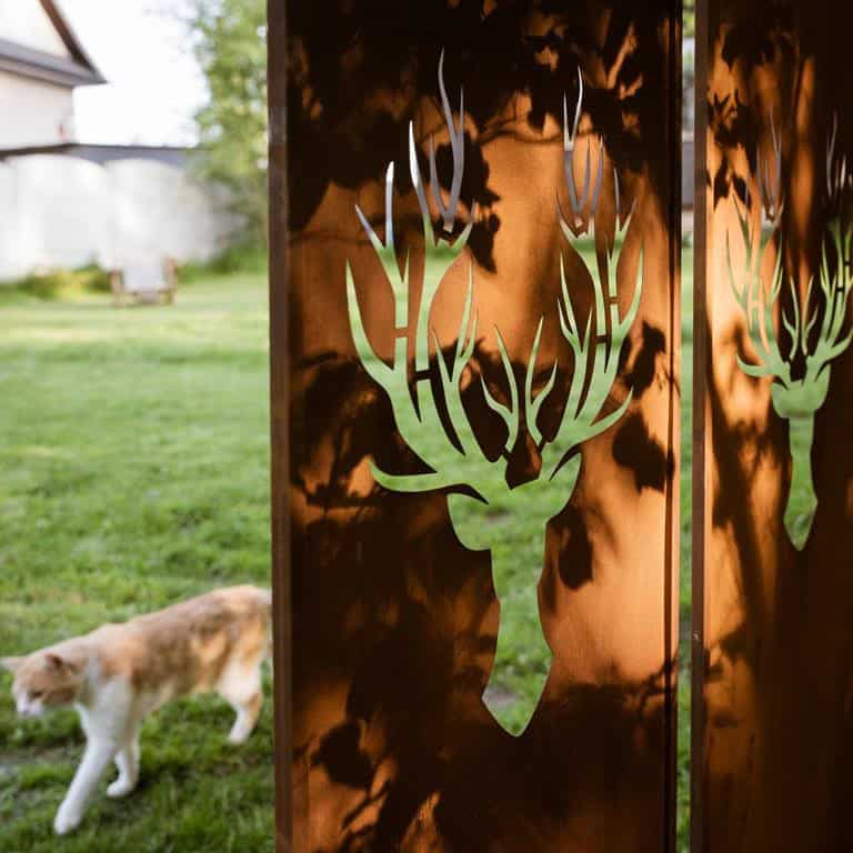 Osłona Ogrodowa Corten Jeleń 160×50 cm - Stylowy Panel Dekoracyjny - zdjęcie 9 - Kapaga