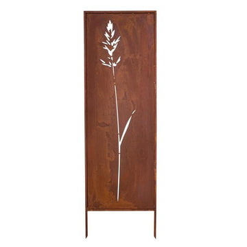 Panel Ogrodowy Corten Miskant 160 x 50 cm - Metalowy Parawan Osłona - Kapaga