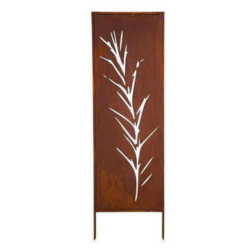 Panel Ogrodowy Corten - Parawan z Trawą Pampasową 160 x 50 cm - Kapaga