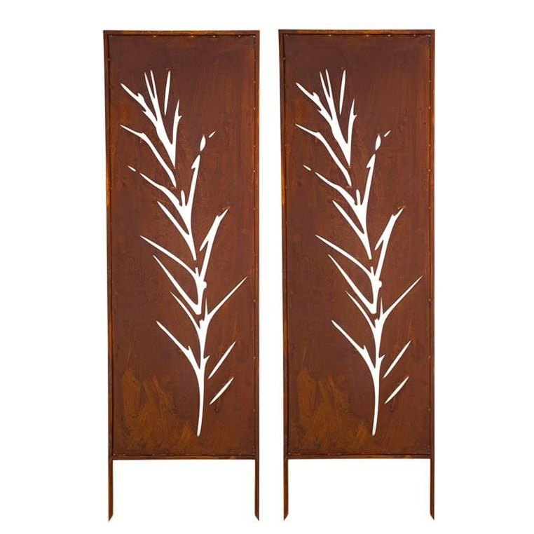 Panel Ogrodowy Corten - Parawan z Trawą Pampasową 160 x 50 cm - zdjęcie 2 - Kapaga