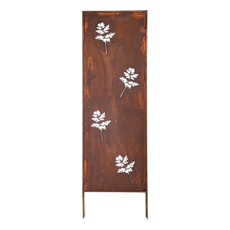 Dekoracyjny Panel Ogrodowy Parawan Corten 4 Kwiaty Metalowe 160 x 50 cm - Kapaga