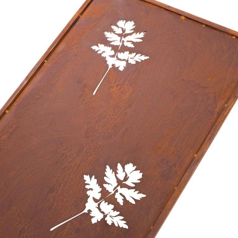 Dekoracyjny Panel Ogrodowy Parawan Corten 4 Kwiaty Metalowe 160 x 50 cm - zdjęcie 4 - Kapaga
