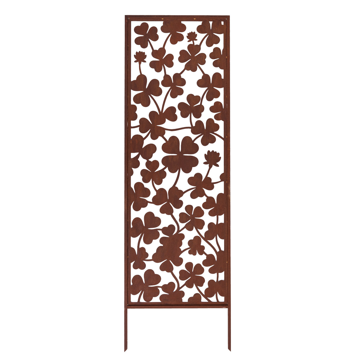 Panel ogrodowy Corten - Parawan z koniczyną - 160 x 50 cm