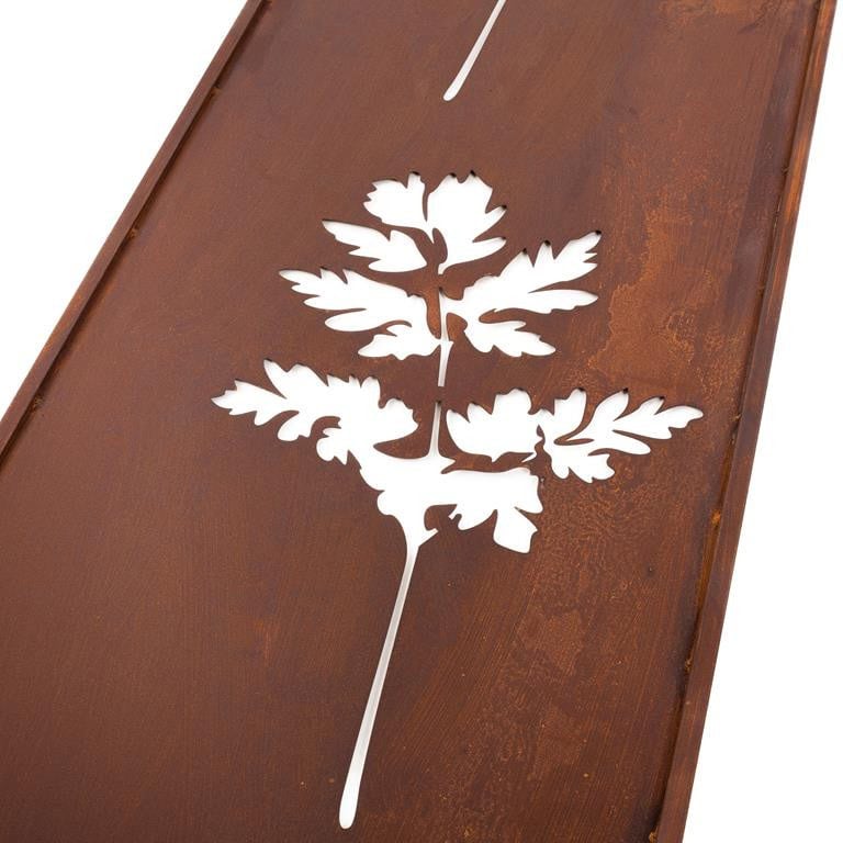 Panel Ogrodowy Parawan Osłona Corten Dwa Kwiaty 160 x 50 cm - Dekoracja Ogrodowa Metalowa - zdjęcie 2 - Kapaga