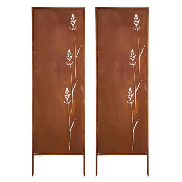 Panel Ogrodowy Parawan Corten Osłona Krzewów 160 x 50 cm Dekoracyjny Metalowy - Kapaga
