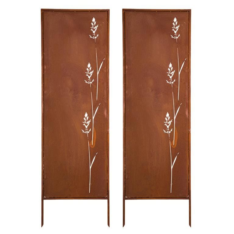 Panel Ogrodowy Parawan Corten Osłona Krzewów 160 x 50 cm Dekoracyjny Metalowy - Kapaga