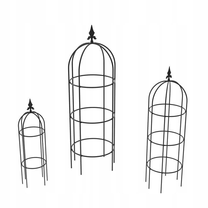 Duża metalowa pergola ‘Róże’ - elegancki czarny trejaż ogrodowy - Kapaga