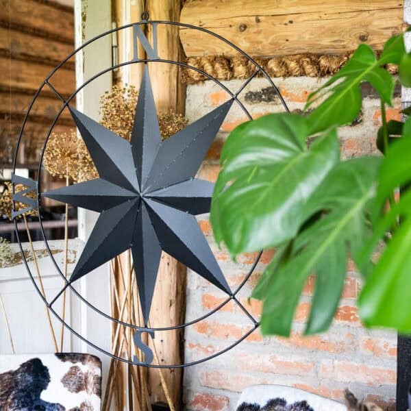 Róża Wiatrów 75 cm - Stylowa Metalowa Ozdoba Ścienna na Zewnątrz i do Wnętrz - zdjęcie 4 - Kapaga
