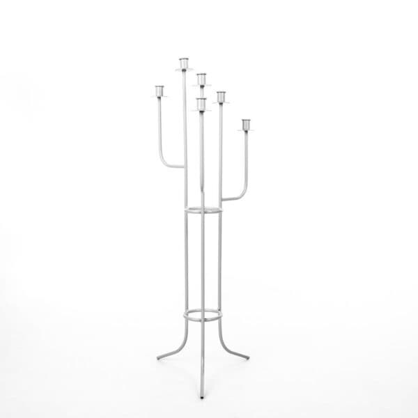 Biały Loftowy Świecznik Kandelabr 6 Ramion - 98 cm - zdjęcie 7 - Kapaga