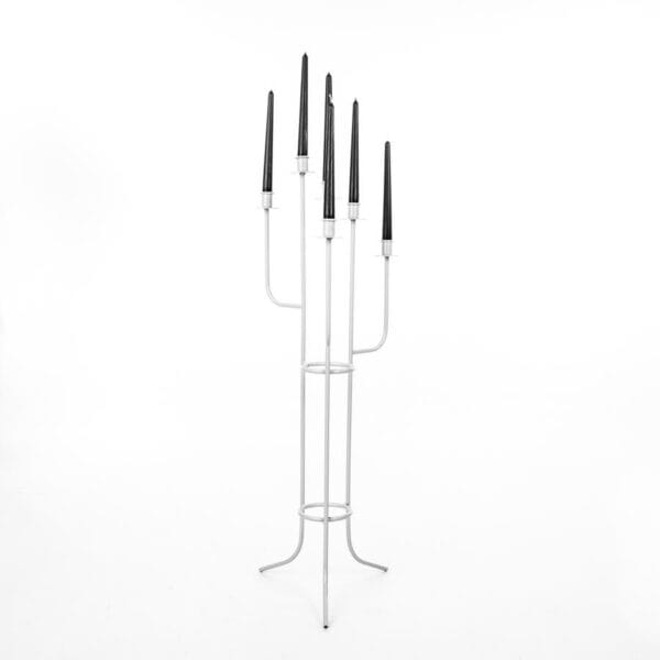 Biały Loftowy Świecznik Kandelabr 6 Ramion - 98 cm - zdjęcie 8 - Kapaga