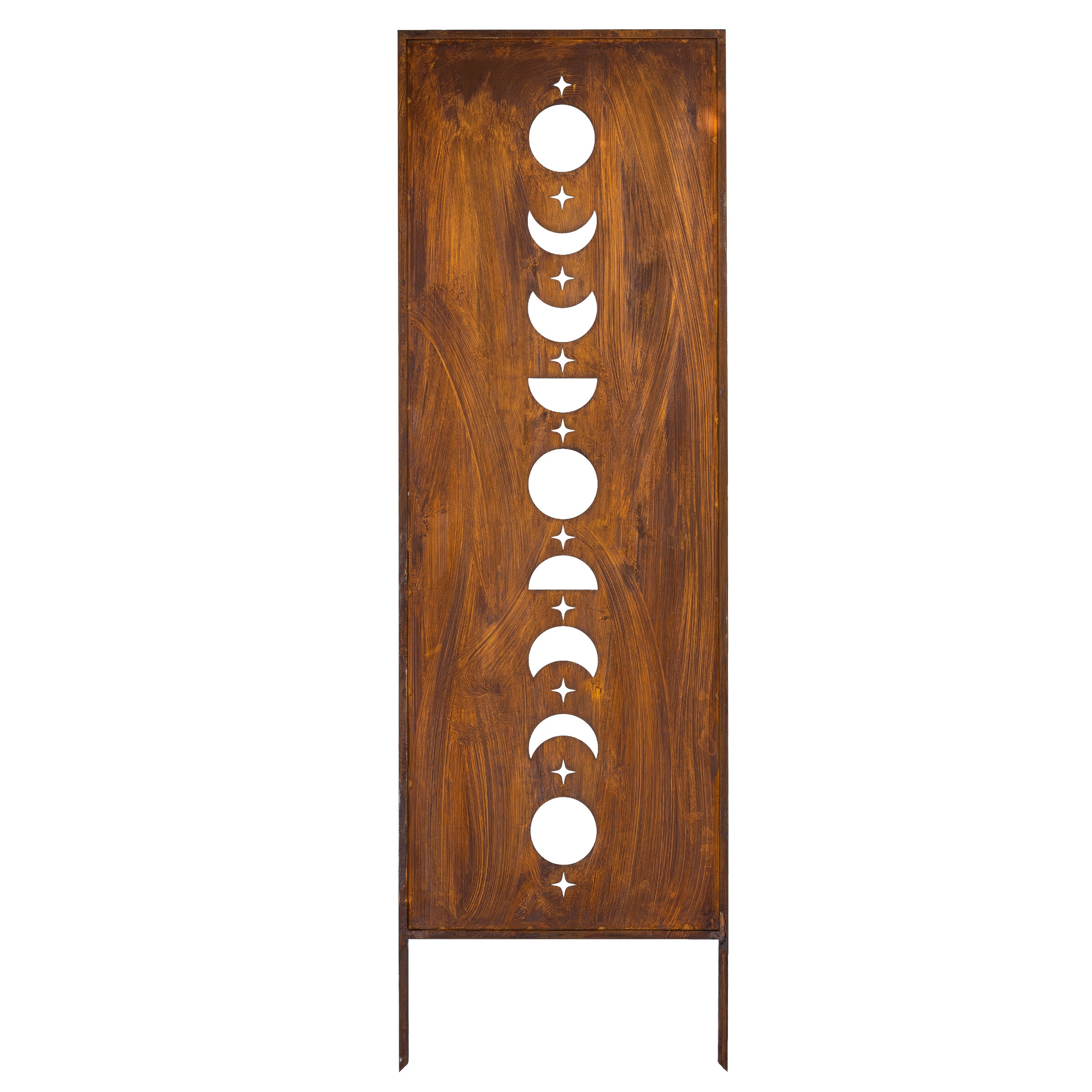 Panel ogrodowy Corten - Parawan z księżycami 160 x 50 cm