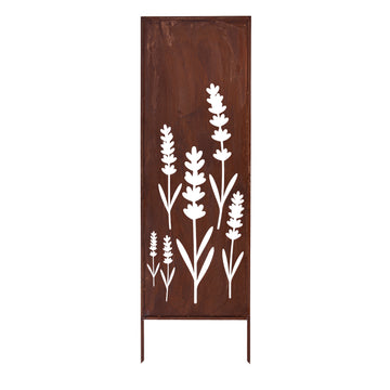 Panel ogrodowy Corten - Parawan z lawendą - 160 x 50 cm