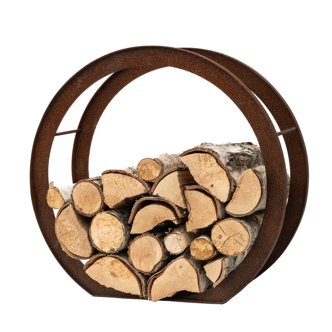 Okrągły metalowy stojak na drewno kominkowe – regał na drewno 78×73 ×35 cm