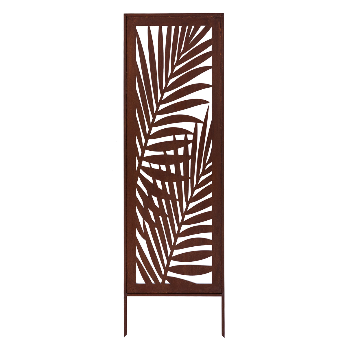 Panel ogrodowy Corten - Parawan z liśćmi palmowymi - 160 x 50 cm