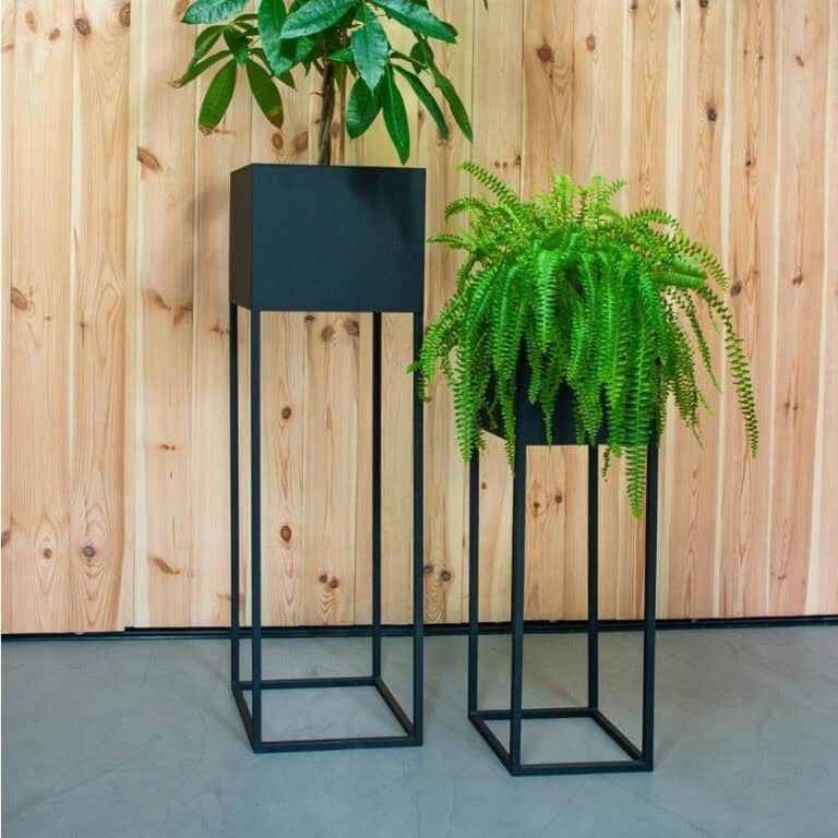 Zestaw Loftowych Kwietników Stojących 100 cm i 75 cm - Metalowe Stojaki - zdjęcie 2 - Kapaga