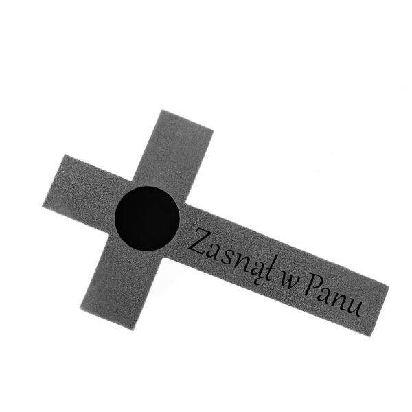 Znicz „Zasnął w Panu” - Nowoczesna Dekoracja Metalowa na Grób - Kapaga