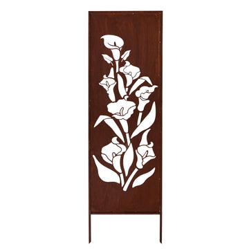 Panel ogrodowy Corten - Parawan z kaliami  - 160 x 50 cm
