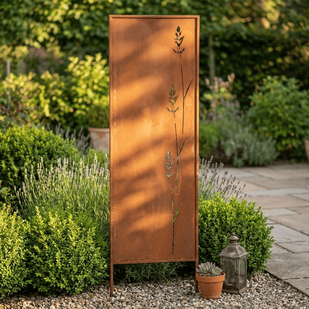 Panel Ogrodowy Parawan Corten Osłona Krzewów 160 x 50 cm Dekoracyjny Metalowy - zdjęcie 10 - Kapaga
