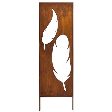 Panel ogrodowy Corten - Parawan z piórkami 160 x 50 cm