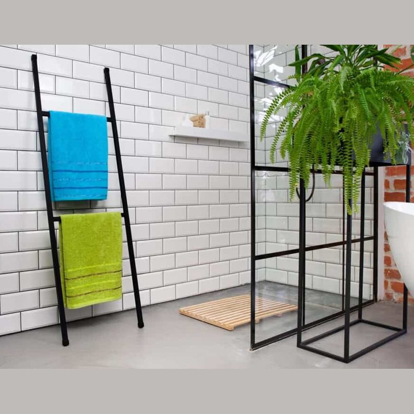 Elegancka Drabinka Łazienkowa - Czarne Stalowe Wykończenie, Dostępna w Długości 140 cm i 120 cm - Kapaga