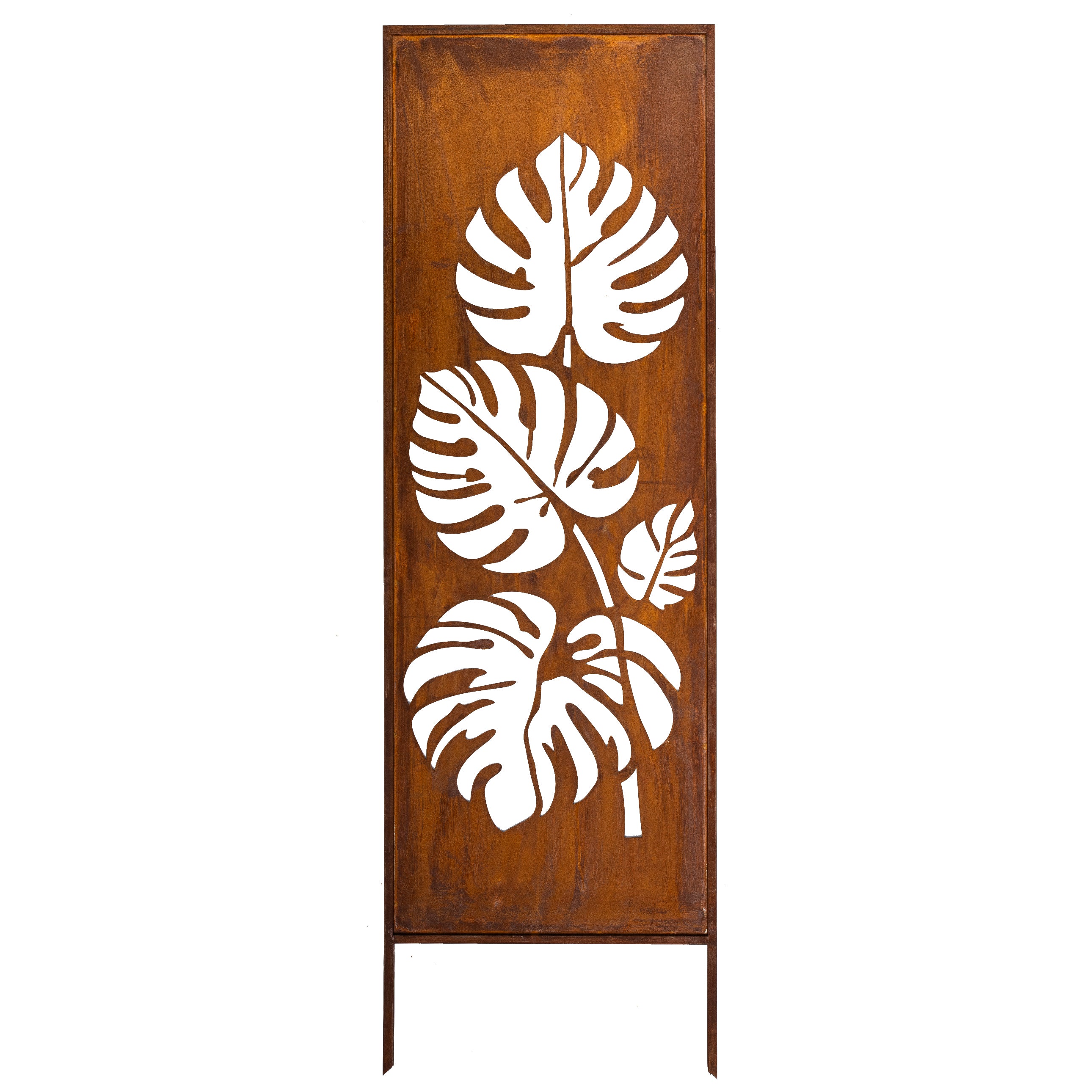 Panel ogrodowy Corten - Parawan z dużą monsterą 160 x 50 cm